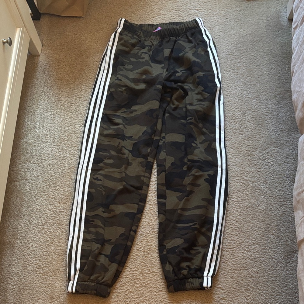 Edikted Camo Joggers with White Stripes